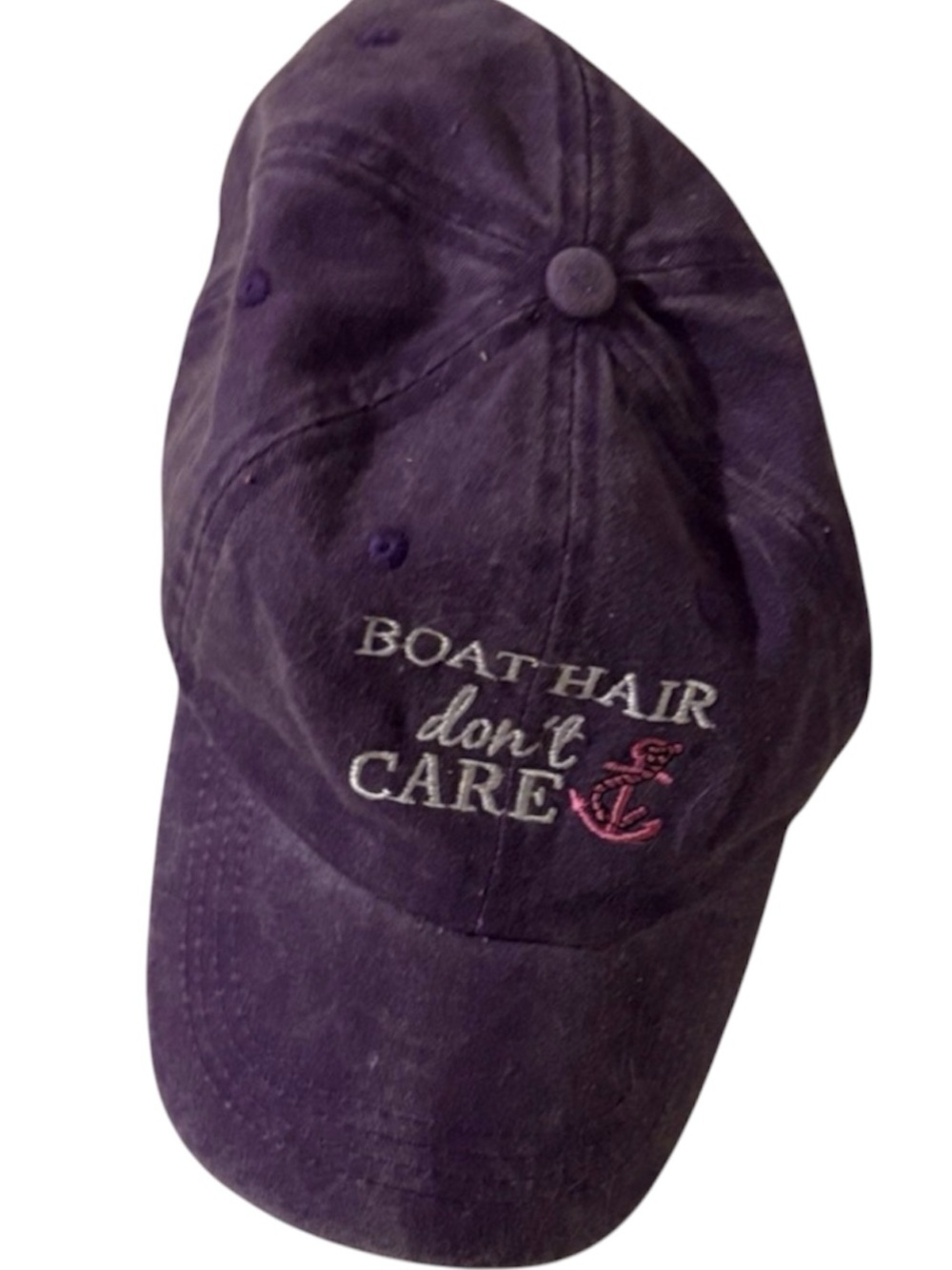 Purple Embroidered Cap “Boat Hair Don’t Care”